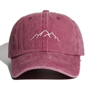 Cappello da Baseball in Cotone Lavato con Ricamo Mountain Line, Visiera Curva, Regolabile, Stile Vintage per Attività all'Aperto - Product Image 4