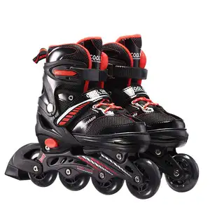 流行的高端可调冰鞋曲棍球直排轮滑冰鞋，可调节4个尺寸，适合青少年和初学者