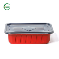 Stapelbare, wegwerpbaar PP plastic voedselbakje in twee kleuren, geschikt voor magnetron, voedselveilig, voor cateringbedrijven