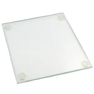 Tempered clear glass coaster customized square round glass coasters price