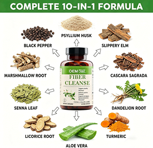 Cápsulas de Fibra para el Cuidado del Colon con Mezcla de Hierbas, Prebióticos y Enzimas Digestivas para la Salud Intestinal, Digestión Saludable y Desintoxicación - Product Image 5