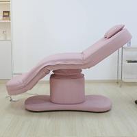 Lit de massage facial pliable électrique avec revêtement en cuir PU et cadre en métal, hauteur réglable, confortable pour les salons de beauté