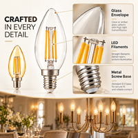Ampoule LED à filament de verre 120V E26 à intensité variable sans scintillement 550LM pour usage résidentiel, fabrication directe usine, ODM OEM UL CUL
