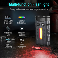 Mini lampe torche LED rechargeable en alliage d'aluminium étanche, lumière UV 365nm 1100lm