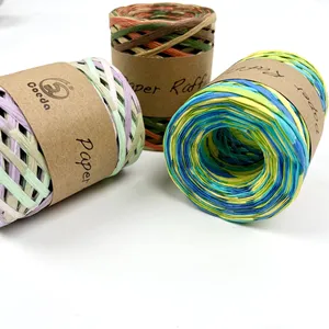 new arrival manufacture wholesale natural tie dye colorful paper raffia yarn for gift wrapping or packaging or knitting
