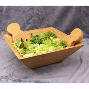 ชุดชามสลัดทำจากไม้ไผ่พร้อมช้อนส้อมชามสลัดและซุปผลไม้ - Product Image 3