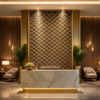 Paravent en métal motif Nuage d'Or, cloison ondulée de style chinois néo-classique, personnalisable pour hôtel