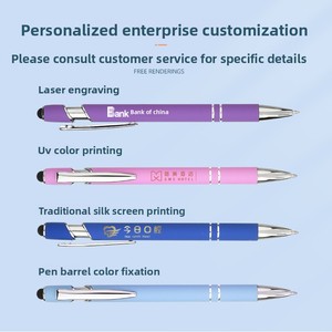 เครื่องเขียนที่สร้างสรรค์ทางธุรกิจปากกาสีโลหะกดเป็<span class=keywords><strong>น</strong></span>กลางส่งเสริมการขายปากกาโลโก้ที่กำห<span class=keywords><strong>น</strong></span>ดเองปากกาลูกลื่นหน้าจอสัมผัสความงาม - Product Image 2