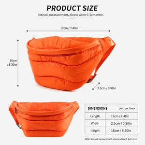 GORFIA Sac banane unisexe personnalisé matelassé souple, sac de sport, de course, en nylon, sacoche bandoulière, OEM ODM, directement de l'usine - Product Image 5