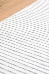 Luna Grey Striped Chenille <b>Rug</b> 7mm Low Pile Machine Woven Washable Non Slip Polyester Cotton PET-Friendly Eco-Friendly Home - Product Image 1