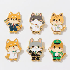 工場メーカーデザインロゴローズゴールドキラキラ漫画金属バッジブローチソフトハードラペルピンカスタムエナメルピン - Product Image 3