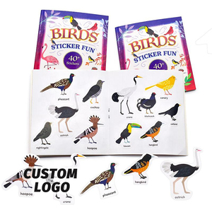 Adesivi Personalizzati Colorati per Bambini, Premi per Attività, Stampa di Adesivi Riutilizzabili con <span class=keywords><strong>Uccelli</strong></span> e Animali, <span class=keywords><strong>Libro</strong></span> di Adesivi per Bambini - Product Image 1