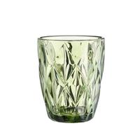 Gelas Kaca Daur Ulang Ramah Lingkungan Desain Klasik Kaly's untuk Pesta Pernikahan, Multi-Warna Motif Belah Ketupat, Aman untuk Makanan, Anti Bocor