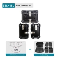 Boîtes de rangement pour moto SLKE en alliage d'aluminium, trois boîtes, 38L boîte latérale, 45L boîte supérieure, avec support de fixation pour XL750