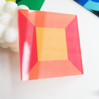 Sous-verre en acrylique transparent créatif de 5mm d'épaisseur en gros, napperons ronds multicolores pour la maison, la table, la cuisine et la barre.
