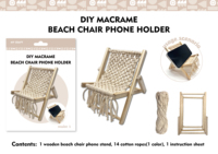 Kit de fabrication de porte-téléphone en macramé VOSAN pour enfants, chaise de plage beige, jouet éducatif de tricot manuel pour les enfants de 7 ans et plus
