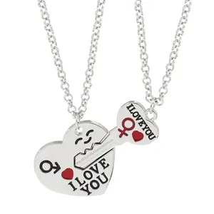 Hot Selling Hoge Kwaliteit Love Koppels Key Lock Hanger Ketting Voor Cadeau