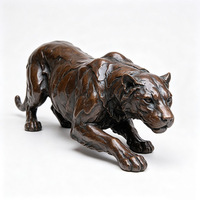 Statues de grands animaux en laiton moulé à la cire perdue : Lion, Tigre, Léopard, Guépard, Panthère – Décoration d'appoint pour maison, bureau et étagère