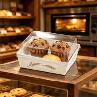 Scatole Personalizzate per Panetteria con Logo Personalizzato, Confezioni per Sandwich e Salumi con Finestra Trasparente