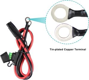 SAE สายเคเบิลแบบถอดออกได้อย่างรวดเร็ว2ขาพร้อมขั้วต่อเทอร์มินัลปลั๊กหุ้มฉนวนพีวีซีสำหรับชาร์จแบตเตอรี่อิเล็กทรอนิกส์/บำรุงรักษา - Product Image 5