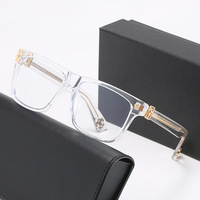 Gafas Vintage Cuadradas TR90 Unisex con Protección Anti Luz Azul, Monturas Ópticas para Miopía con Prescripción 2270