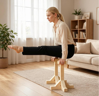 Barres de maintien en position inversée en bois, supports de yoga en pin pour pompes, barres parallèles de gymnastique stables, entraîneur de maintien en position inversée pour la maison et l'entraînement au yoga