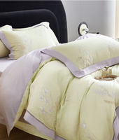 Ensemble de literie de luxe imprimé Lyocell-Tissu de soie écologique doux de qualité supérieure de 4 pièces, design élégant pour une expérience de sommeil