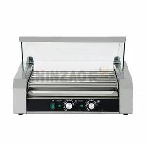 9 Rollers Stainless Steel Commercial Electric Hot Dog Grill Sausages Automatic Hot Dog Machine for commercial