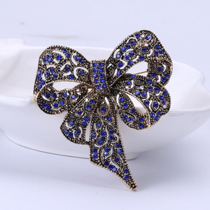 Broches de arco femininos, cor preta, strass, laço, broche, pinos de laço, vintage, joias, acessórios de inverno - Product Image 4