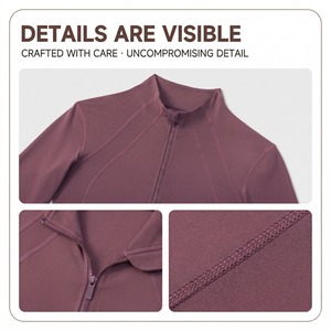 Chaqueta de Yoga con Cierre Completo y Logotipo Personalizado, Ajuste Delgado, Sensación Ligera y Transpirable, Top Deportivo para Gimnasio, Alta Elasticidad, Chaqueta de Fitness para Mujer - Product Image 3