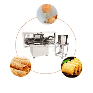 Hot Selling Full Automatic Wafer Sugar Cones Ice Cream Cone Maker Stick Equipment Egg Roll Making Machine Price on Sale