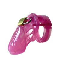 Cage à bite de chasteté masculine en plastique rose noir bon marché avec 5 dispositifs d'anneau de pénis Cage à pénis jouet sexuel de Bondage pour hommes serrure à bite