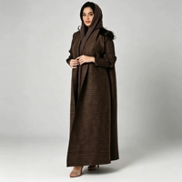 Vêtements pour femmes musulmanes en gros, robe abaya plissée élégante, taille unique, grande taille, ample, en polyester, style Miyake