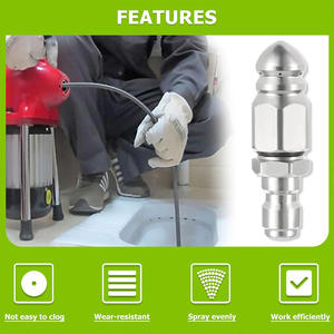 Boquilla de Alta Presión Water Rat de 6 Pulgadas con Seis Cabezales de Pulverización Frontales, Acero al Carbono, Resistente, para Limpieza de Tuberías y Lavado de Autos - Product Image 3