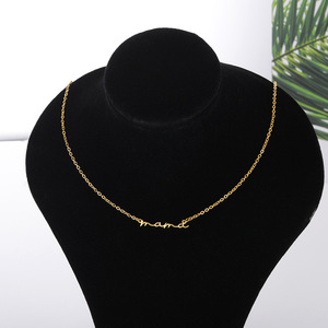 Collana Semplice ed Elegante con Ciondolo 'Mama' in Acciaio Inossidabile Placcato Oro, Regalo per <span class=keywords><strong>la</strong></span> Festa della <span class=keywords><strong>Mamma</strong></span> - Product Image 5