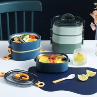 Boîte à lunch chauffante électronique portable Icen S04 à trois niveaux (1-3L) en acier inoxydable sans BPA avec couvercle en plastique