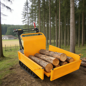 Mini-benne à roues motorisée à essence certifiée CE, capacité 300 kg, petite benne à bois. - Product Image 1