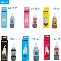 WEL-TRY Premium Tinta isi ulang Tinta Inkjet botol berbasis air kompatibel untuk Epson L800 L805 L1800 L850 model Printer 664 673 672
