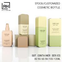 Flacon d'emballage carré en plastique personnalisé pour cosmétiques, huiles essentielles, sérums et essences – 30ml, 50ml, 60ml, 80ml, 100ml, 120ml