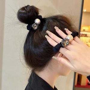 Coletero con diamantes de imitación y perlas, lazo para el cabello simple y elegante, accesorio para el cabello, lazo para el cabello con perlas para el Día de la Madre - Product Image 4
