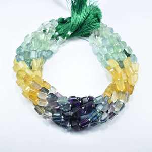 Perles de pierres précieuses en forme de pépites de fluorite naturelle, 6x11 mm, perles en vrac pour la fabrication de bijoux, provenant d'un fabricant indien - Product Image 4