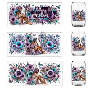 Autocollants en vinyle DTF UV haute adhérence pour vente en gros, enveloppes étanches personnalisées 3D pour verres de 16 oz pour le stockage de vin et de boissons - Product Image 1