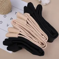 Chaussettes de compression en velours doux et épais pour femmes, chaudes pour l'hiver, en polyester, au-dessus du genou