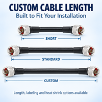 Câble coaxial UNISIN N Mâle vers N Mâle LMR400 RF 50 Ohm à perte ultra-faible pour antenne de tour cellulaire 4G LTE 5G Noir