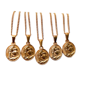 Collar con Colgante de Moneda Zeus <span class=keywords><strong>Hera</strong></span> de Acero Inoxidable de Dos Tonos Personalizado, Amuleto de Dios de la Mitología <span class=keywords><strong>Griega</strong></span>, Regalo de Moda - Product Image 3