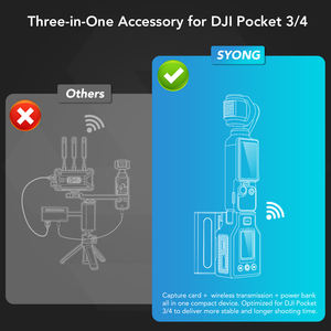Transmisor y Receptor HDMI Inalámbrico SYONG DJI Pocket 3/4 1080P 500m, Escaneo Inteligente de Canales 2.4G/5G UVC OBS, Transmisión en Vivo para Exteriores - Product Image 3