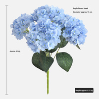 Buket Hydrangea Sutra Buatan 5 Tangkai Ukuran Besar Daun Dekorasi Pernikahan Rangkaian Bunga Injeksi Dekorasi Rumah Pesta