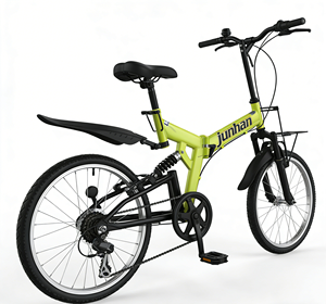 Vélo pliable JUNHAN en alliage d'aluminium, jantes 20 pouces, 6 vitesses, freins V-Brake, entièrement amorti, pour hommes et femmes, OEM/ODM - Product Image 2
