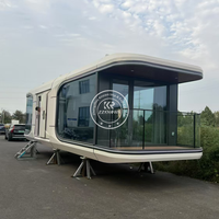 Casa Cápsula Espacial Moderna y Versátil de 20 pies, Desmontable, de Acero, Prefabricada, Completamente Amueblada, para Hotel, Comercio o Playa