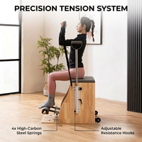Chaise Wunda de Pilates Professionnelle Multifonctionnelle avec Système à Ressorts Réglable, en Bois et PU, pour Studio de Pilates, Entraînement du Corps et du Core YP52